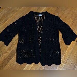Mud Pie Black Open-Knit Cardigan